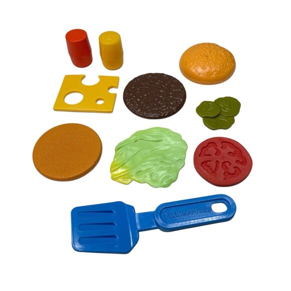 Vintage Fisher Price Fun with Food "#2135 Burger Deluxe Set" Complete - Picture 3 of 8